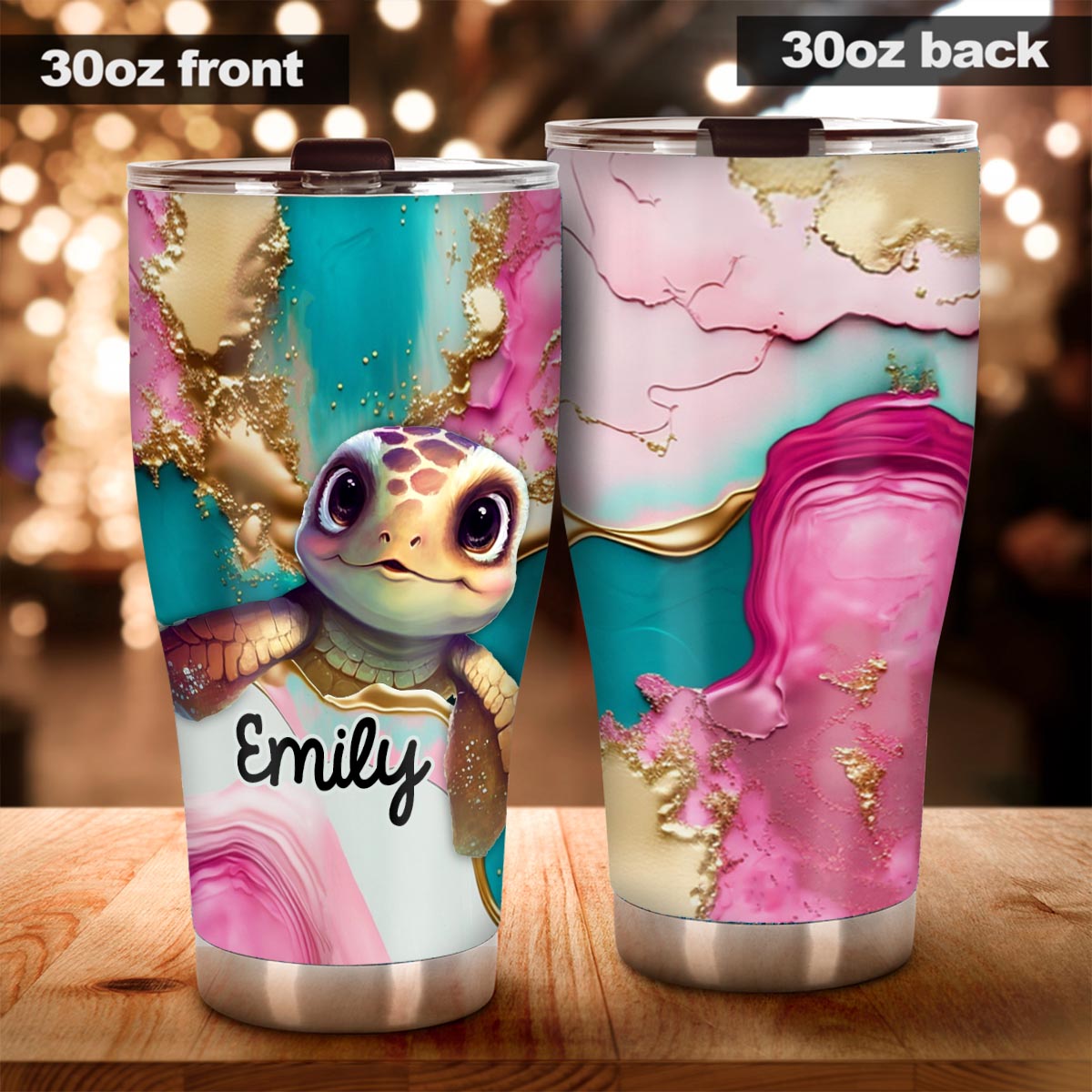 Salty Lil' Beach - Personalized Turtle Tumbler