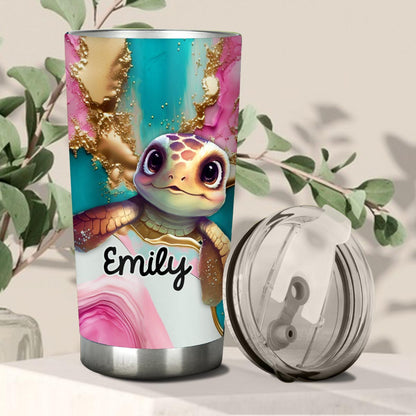 Salty Lil' Beach - Personalized Turtle Tumbler