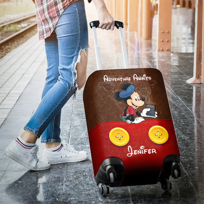 Adventure Awaits - Personalized Mouse Luggage Cover