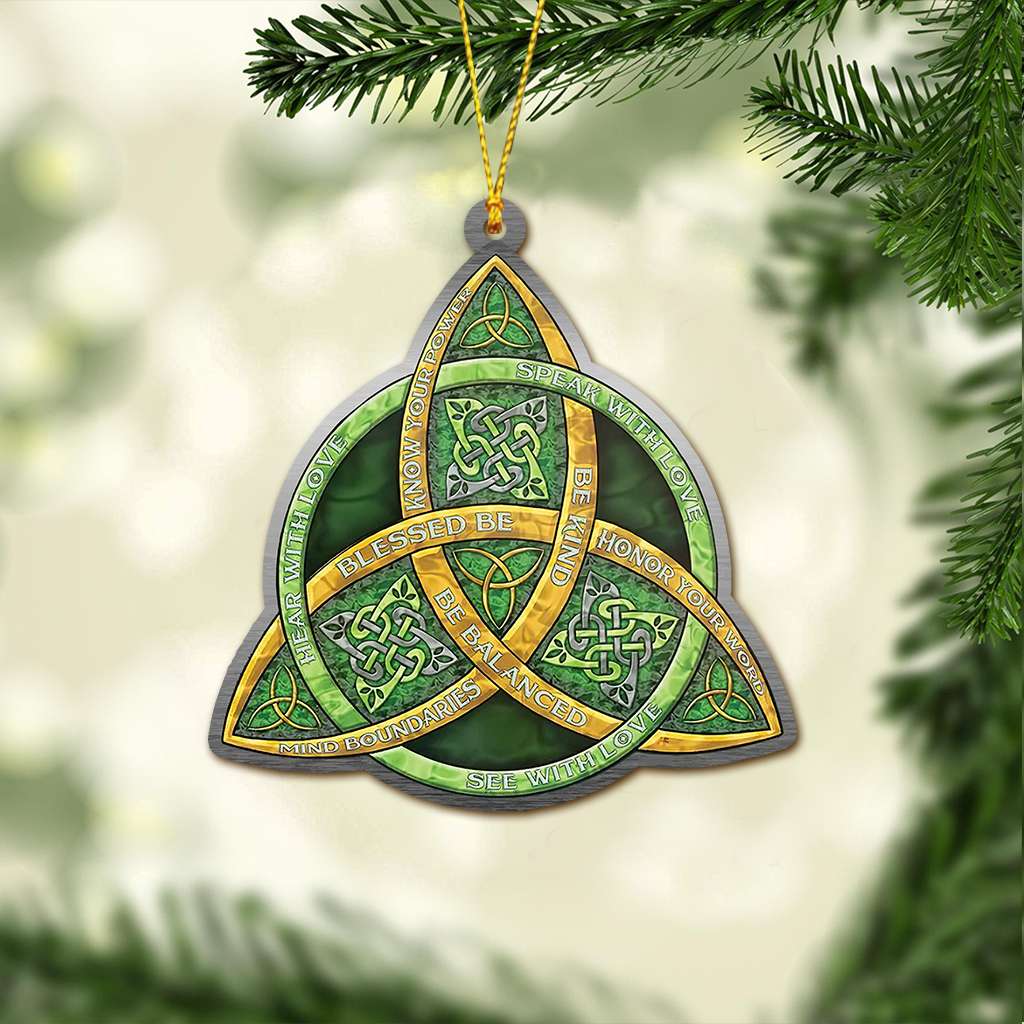 Celtic Trinity Knot Be Kind Wicca - Witch Ornament (Printed On Both Sides) 1022