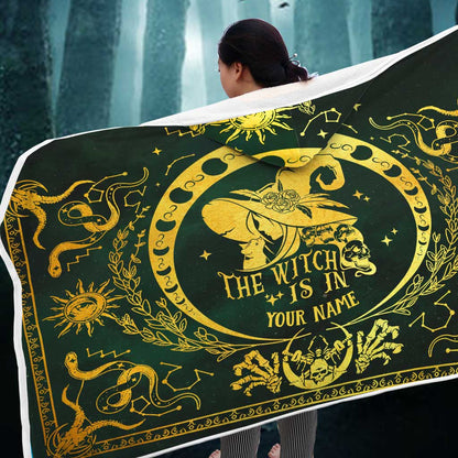 The Witch Is In - Personalized Witch Hooded Blanket