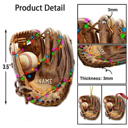Baseball Lovers - Personalized Christmas Ornament (Printed On Both Sides)