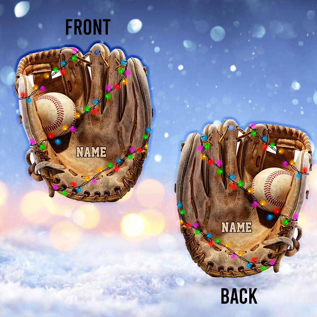 Baseball Lovers - Personalized Christmas Ornament (Printed On Both Sides)