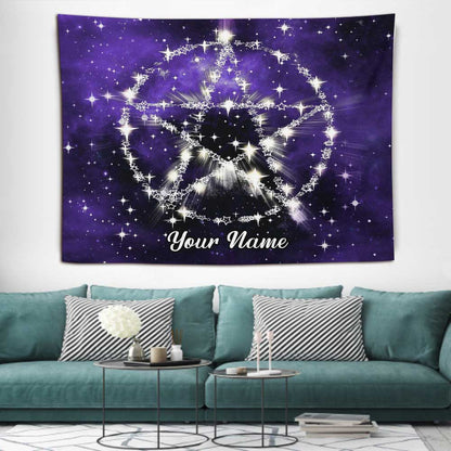 Wicca Pentagram - Personalized Witch Wall Tapestry