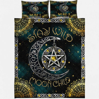 Stay Wild Moon Child Witch - Personalized Quilt Set