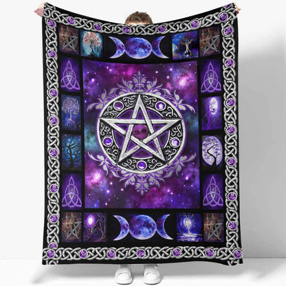 Witch Vibes Purple Pentagram Blanket