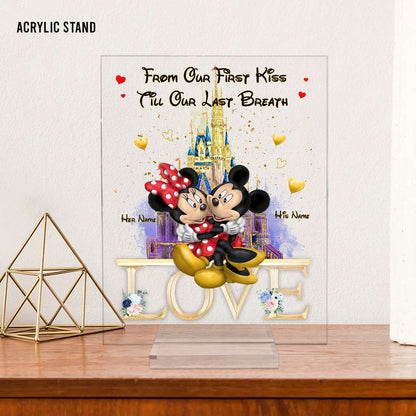 From Our First Kiss Till Our Last Breath - Personalized Mouse Transparent Acrylic Plaque