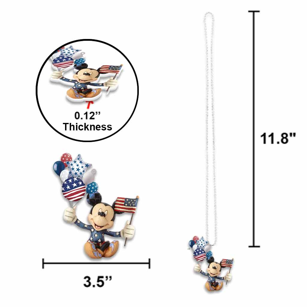 All Out For Uncle Sam - Independence Day Mouse Car Ornament (Printed On Both Sides)
