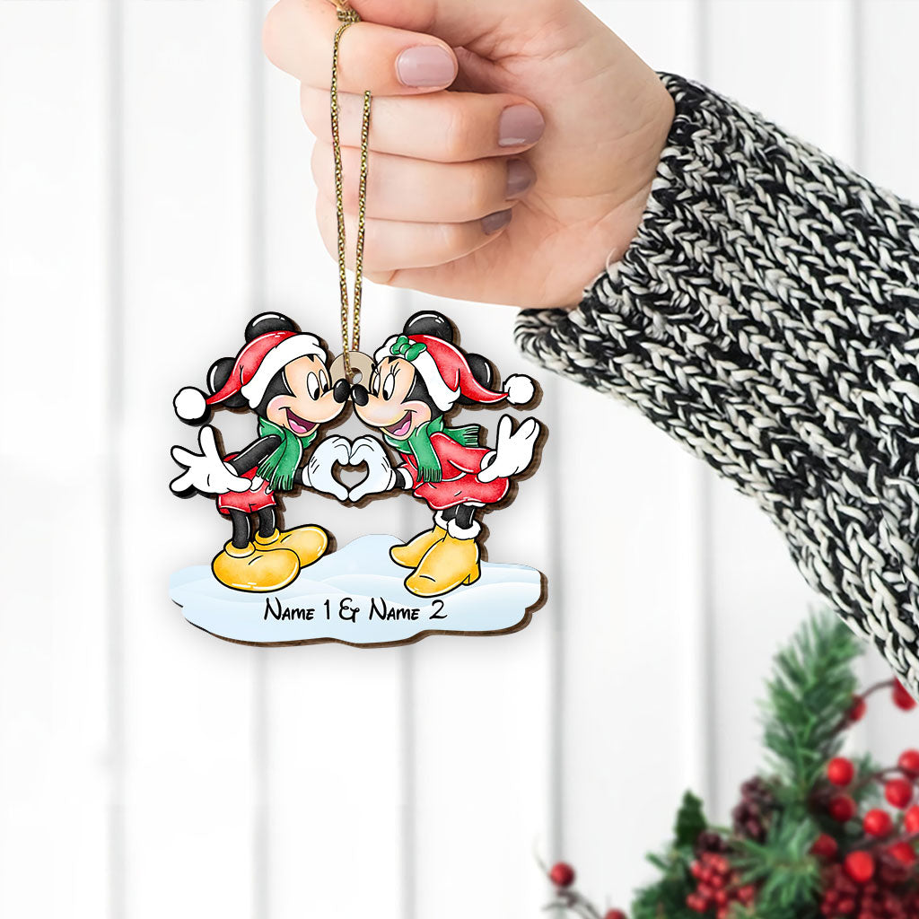 You Are The Only One - Personalized Christmas Mouse Wooden Card Pop Out Ornament