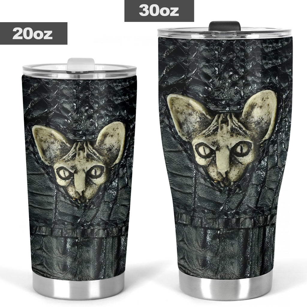 Cat Leather Pattern Print Cat Tumbler 0622