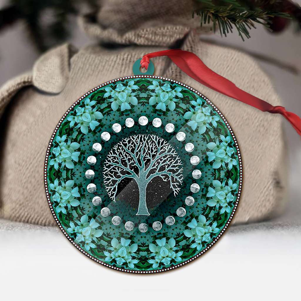 Winter Solstice Tree & Moon Phases - Witch Ornament (Printed On Both Sides) 1022