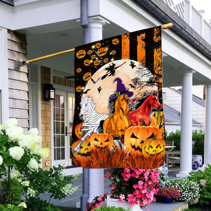 Halloween Season Horse House Flag 0823