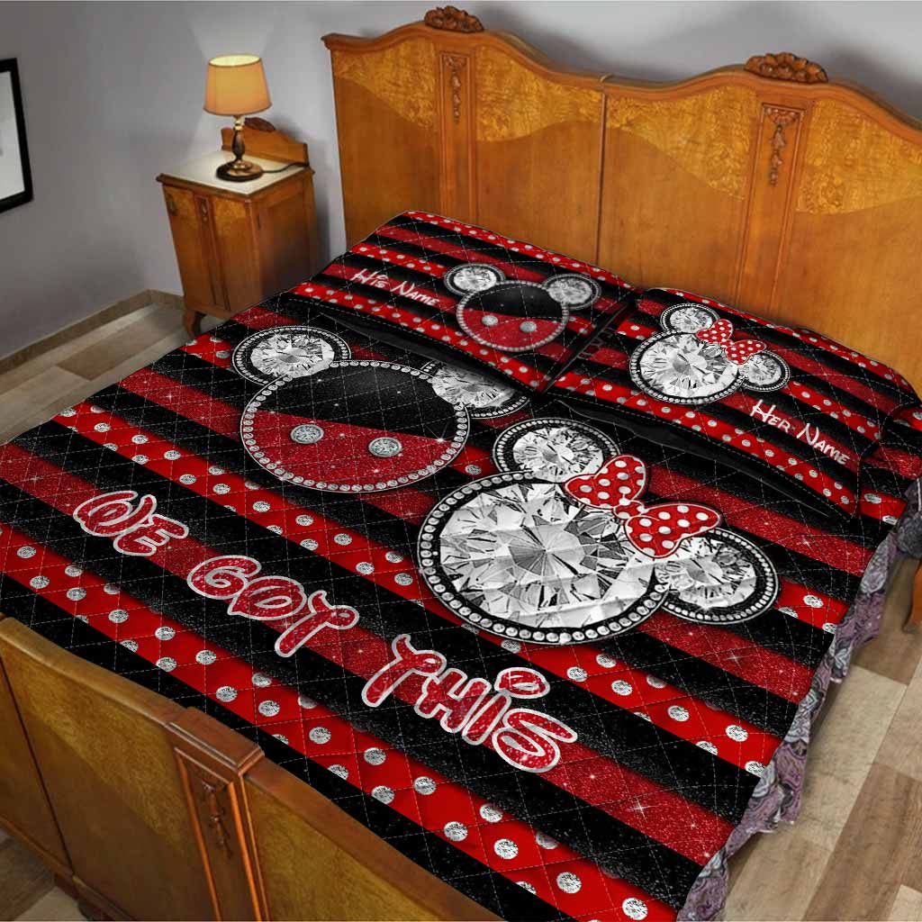 You And Me We Got This - Personalized Couple Mouse Quilt Set With 3D Pattern Print