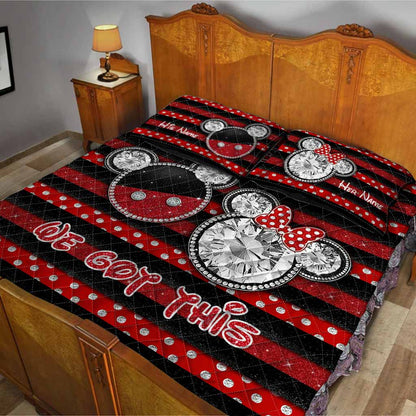 You And Me We Got This - Personalized Couple Mouse Quilt Set With 3D Pattern Print