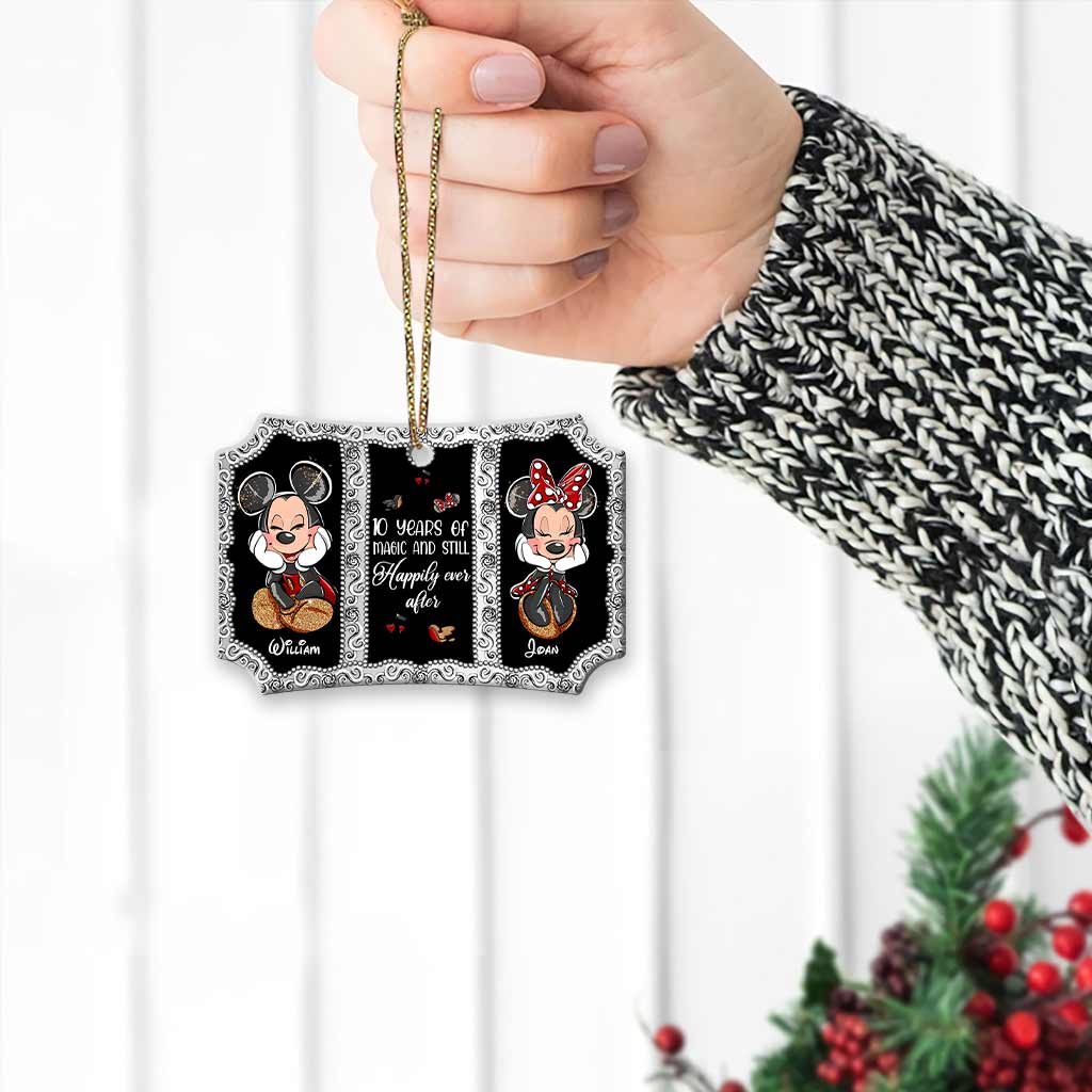 You And Me We Got This - Personalized Christmas Mouse Scalloped Aluminium Ornament (Printed On Both Sides)