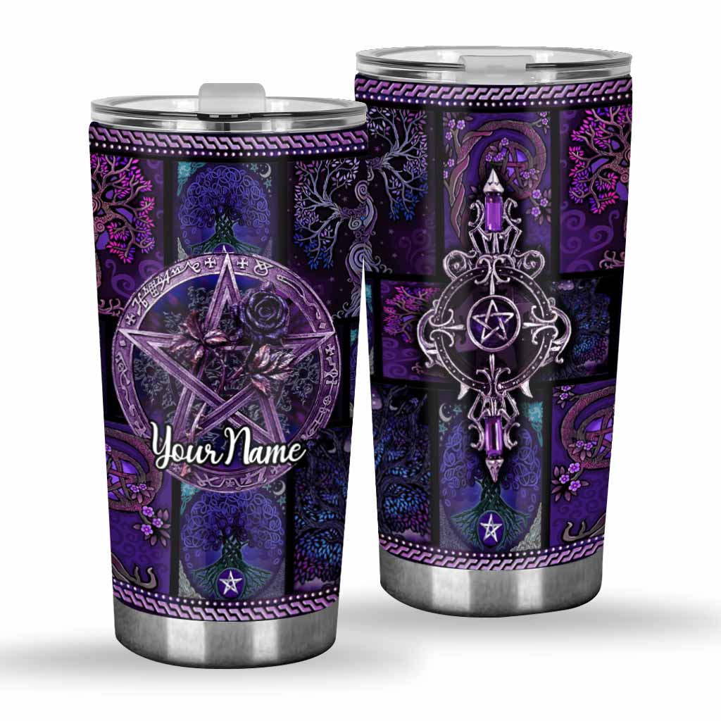 Magical Witch Roses Pentagram - Personalized Witch Tumbler