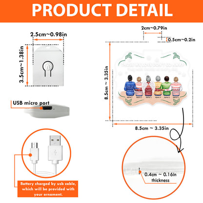 I Am Always With You - Personalized Christmas Family Shaped Led Acrylic Ornament