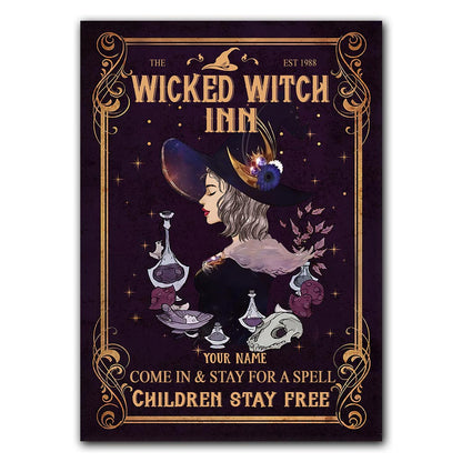 Come And Stay For A Spell - Personalized Witch Rectangle Metal Sign