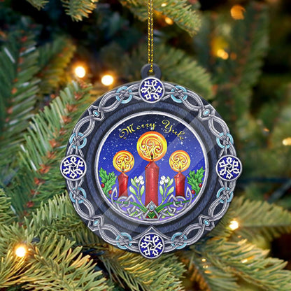 Night Greeting Merry Yule - Witch Ornament (Printed On Both Sides) 1022