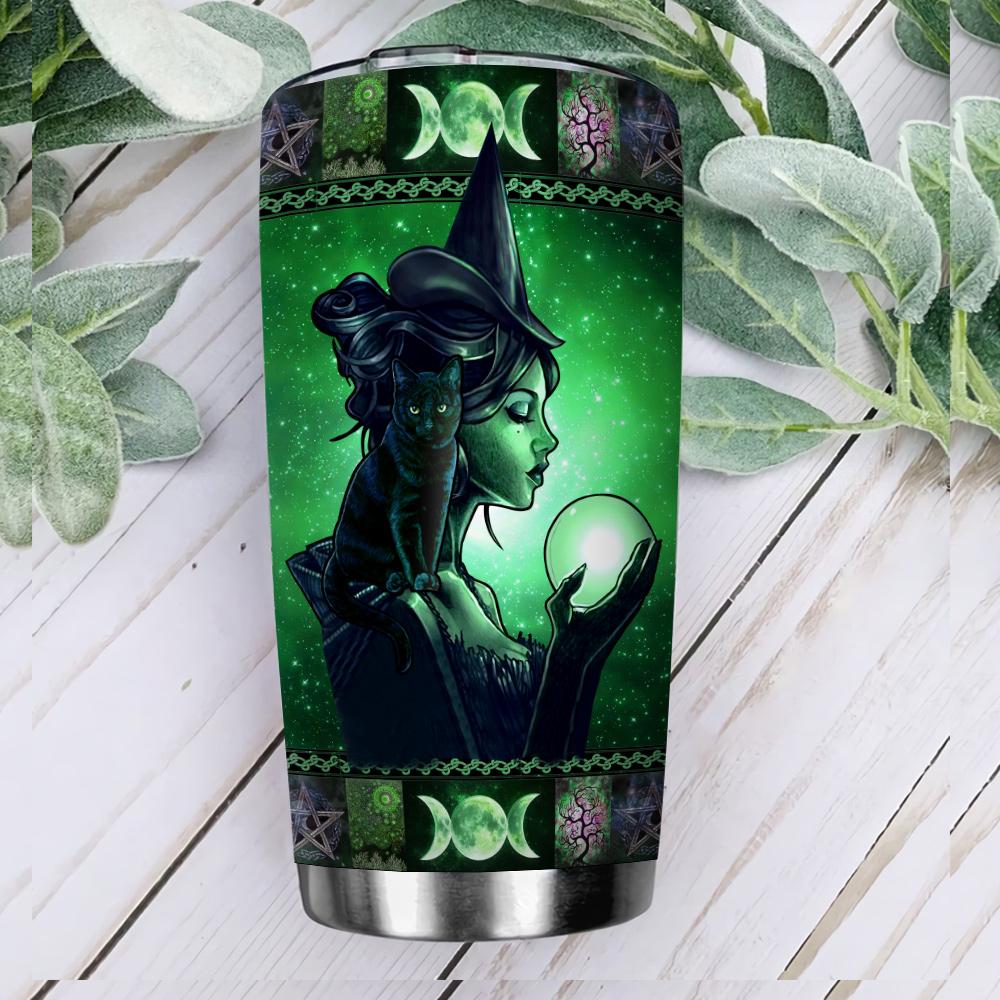 Green Witch Crystal Ball - Witch Tumbler 0822
