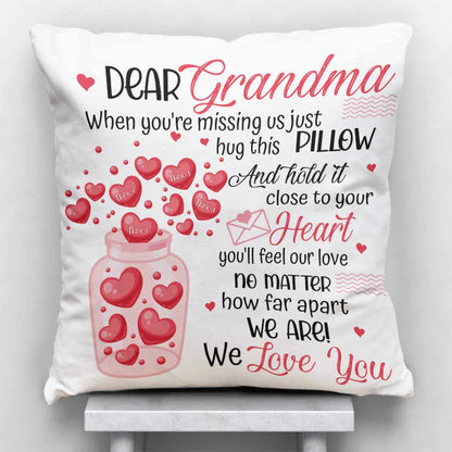 Bottle Of Hearts Mom Grandma - Personalized Throw Pillow