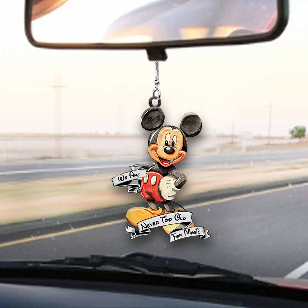 Never Too Old Mouse Car Ornament (Printed On Both Sides)