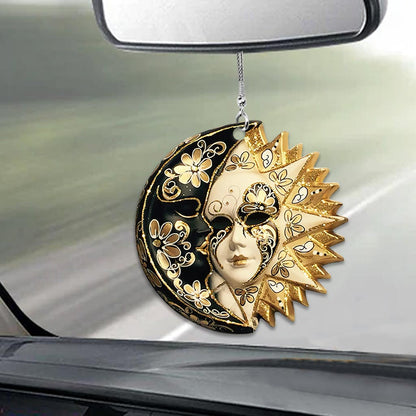 Live By The Sun Love By The Moon - Witch Car Ornament (Printed On Both Sides)