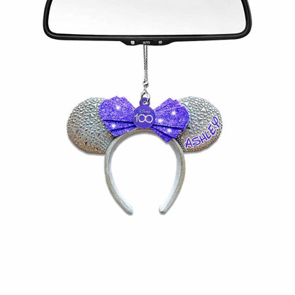 100 Years Of Wonder - Personalized Mouse Car ornament (Printed On Both Sides)