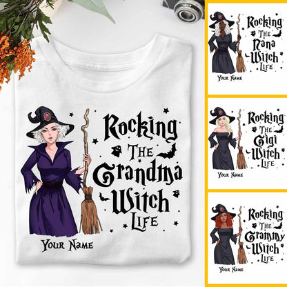 Rocking The Grandma Witch Life - Personalized Witch T-shirt and Hoodie
