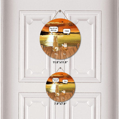 Dog Cat Memorial - Personalized Dog Round Wood Sign