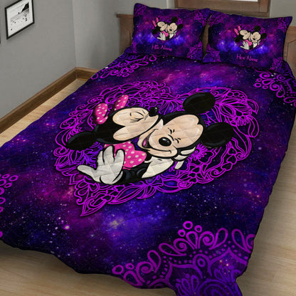 Lovely Couple - Personalized Mouse Quilt Set