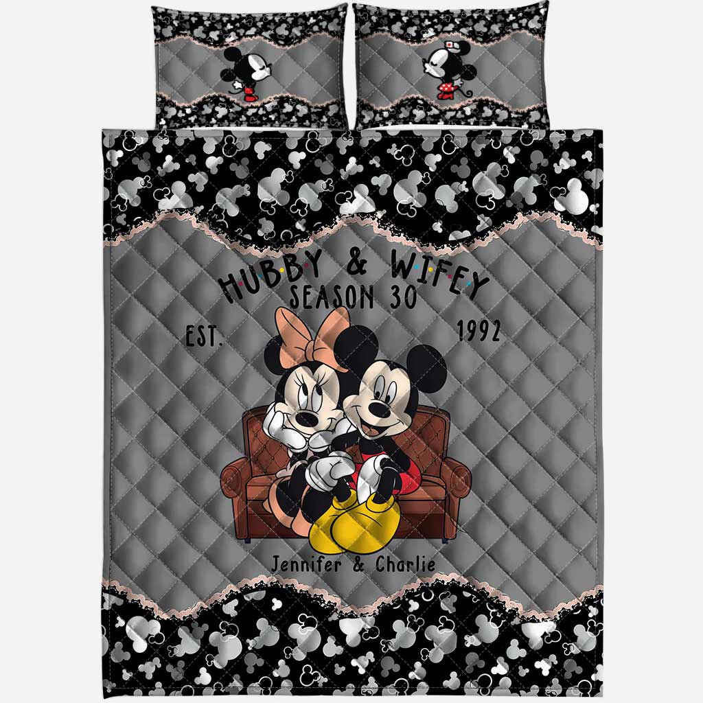 New Season - Personalized Couple Mouse Quilt Set