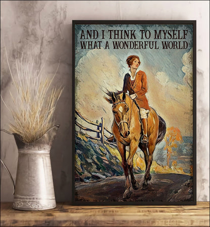 What A Wonderful World Horse Canvas And Poster 0523