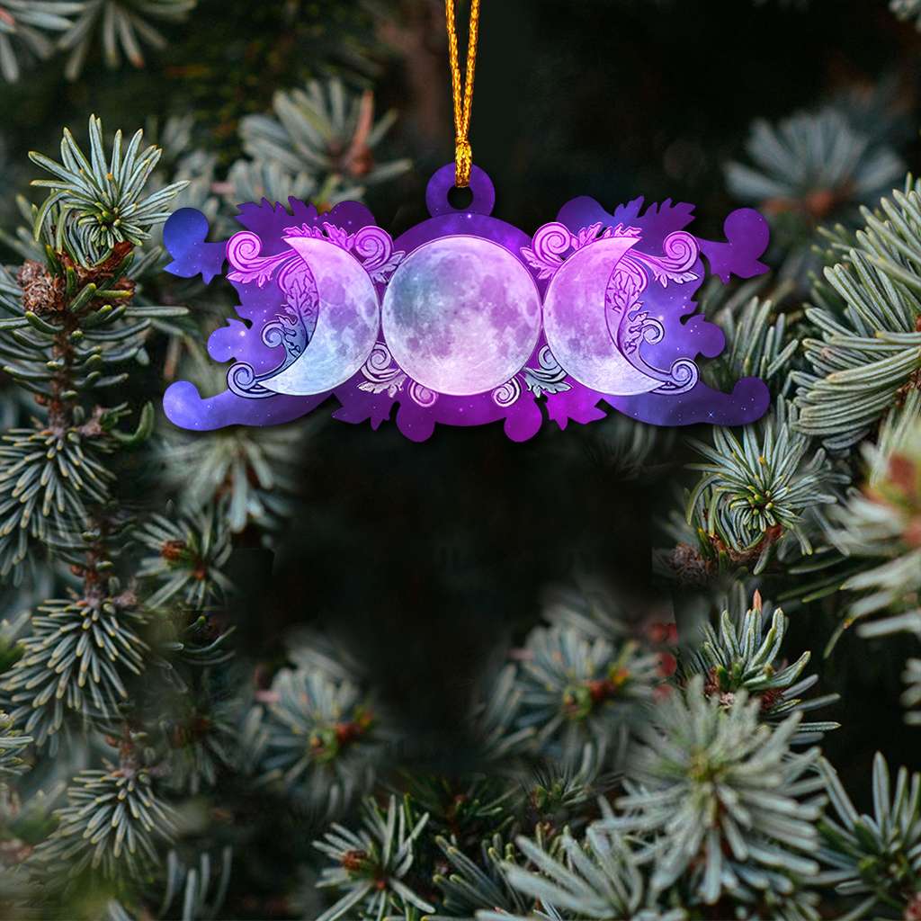 Galaxy Floral Triple Moon Wicca - Witch Ornament (Printed On Both Sides) 1022