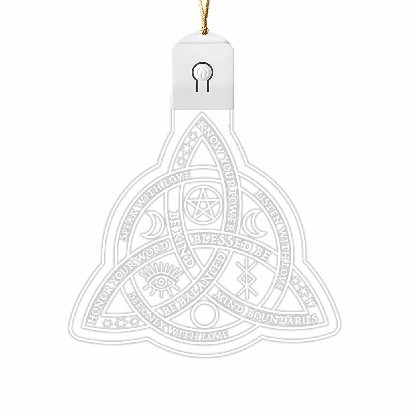 Wicca Triquetra - Christmas Witch Shaped Led Acrylic Ornament
