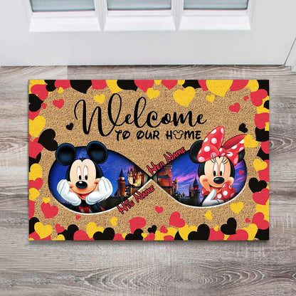 Welcome To Our Home - Personalized Couple Mouse Doormat