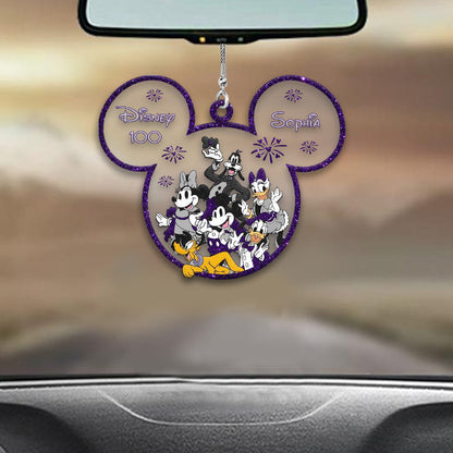 Magical 100th - Personalized Mouse Transparent Car Ornament