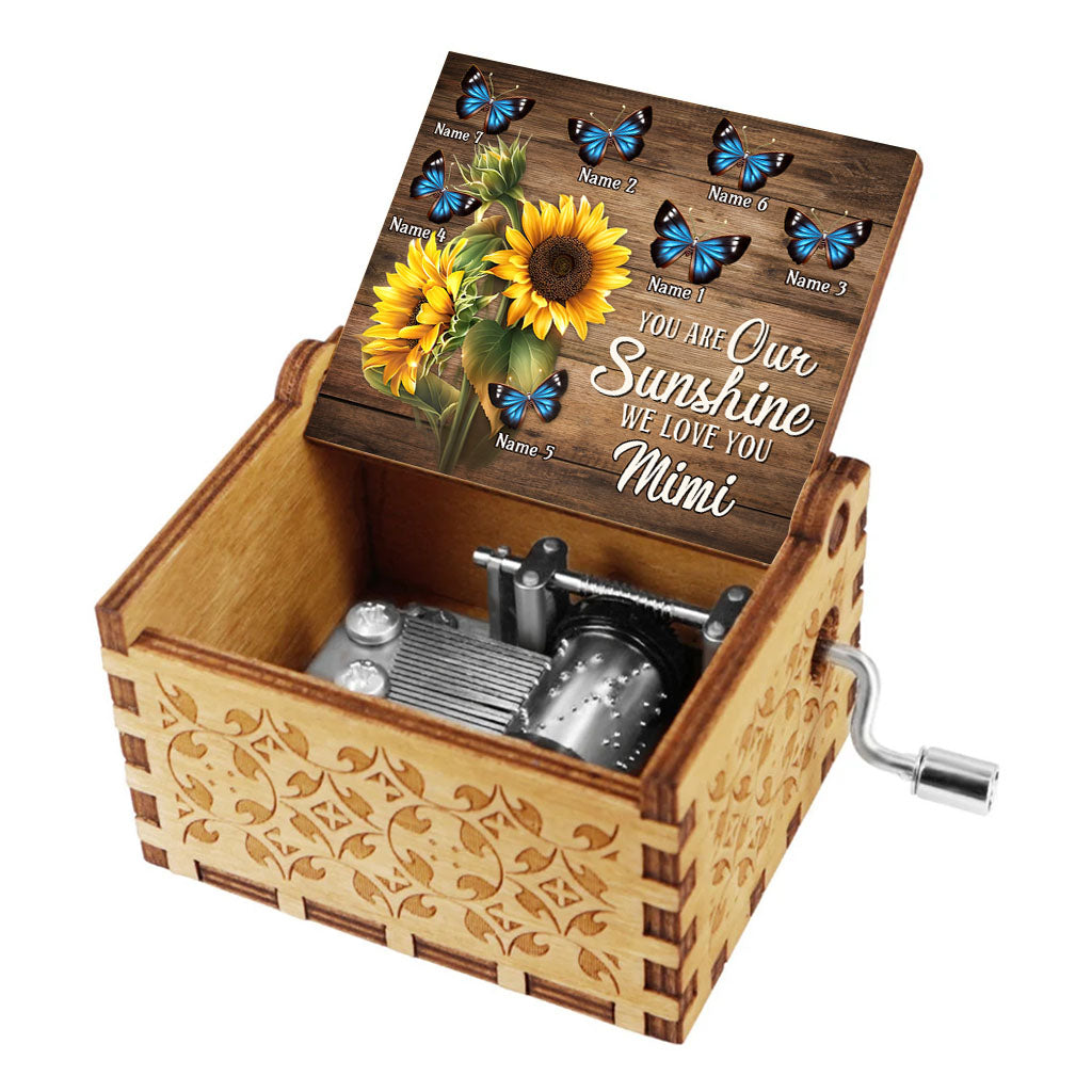 You Are My Sunshine - Personalized Mother's Day Grandma Hand Crank Music Box