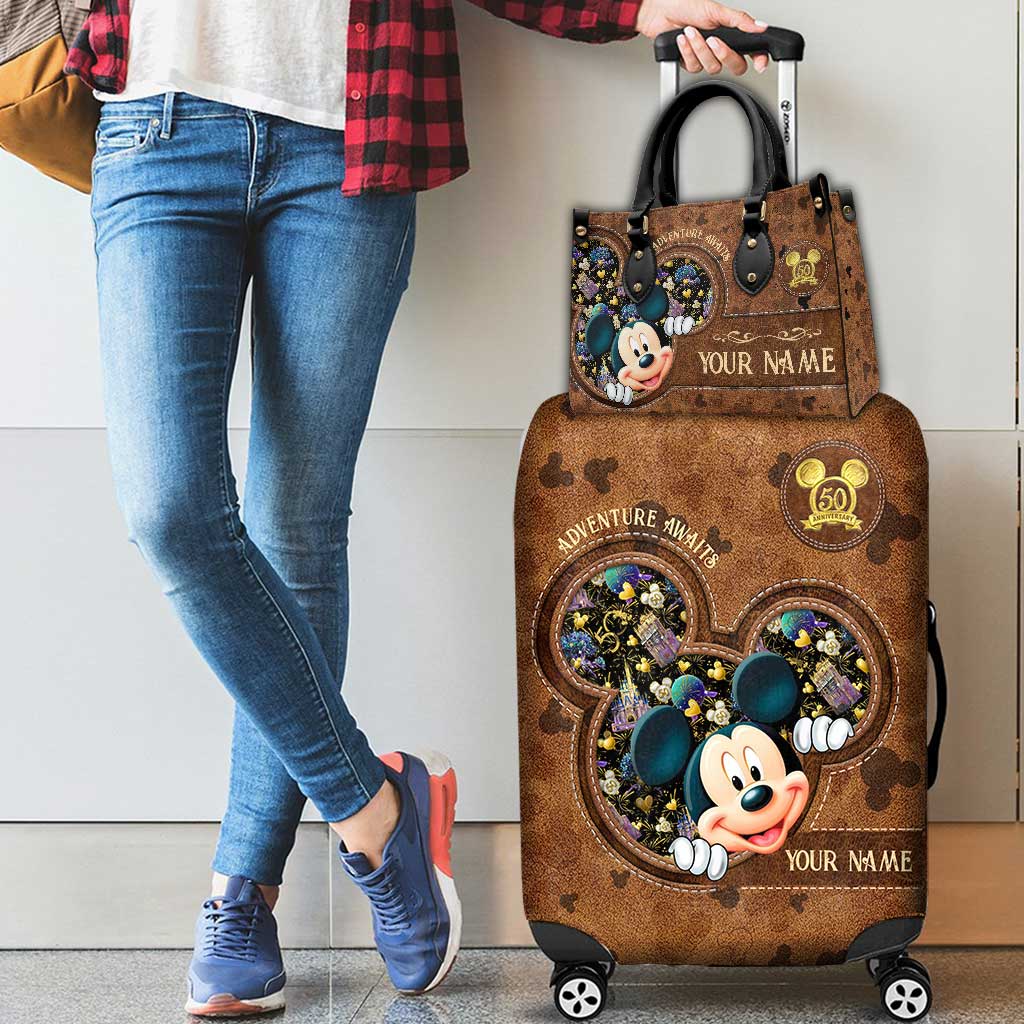 Adventure Awaits Magic Mouse Ears - Personalized Mouse Leather Handbag & Luggage Cover