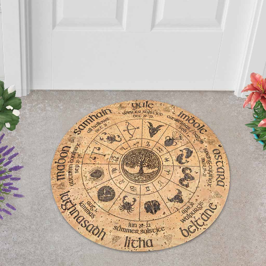 Wheel Of The Year - Witch Shaped Doormat