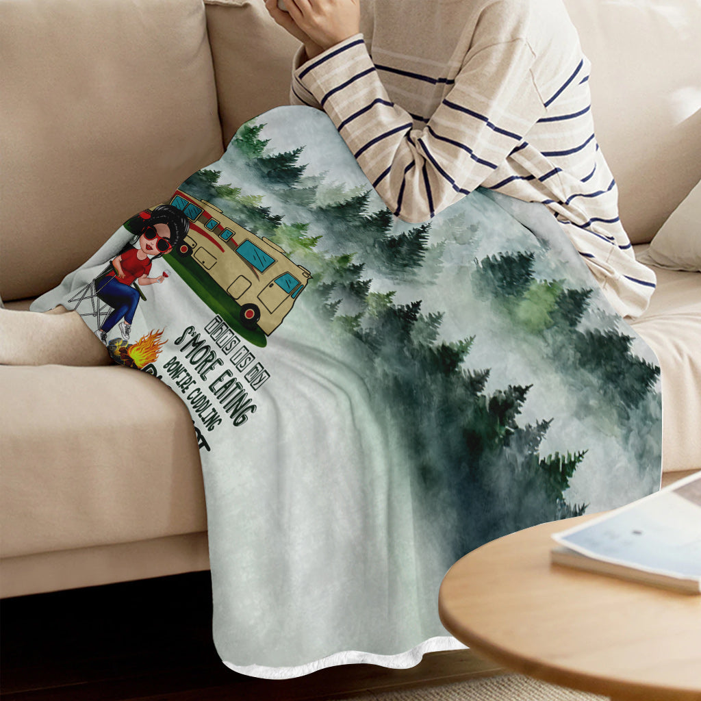 This Is My S'more Eating Bonfire Cuddling Blanket - Personalized Camping Blanket