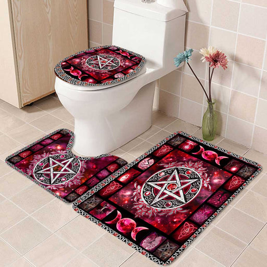 Red Star Witch Vibes - Witch 3 Pieces Bathroom Mats Set