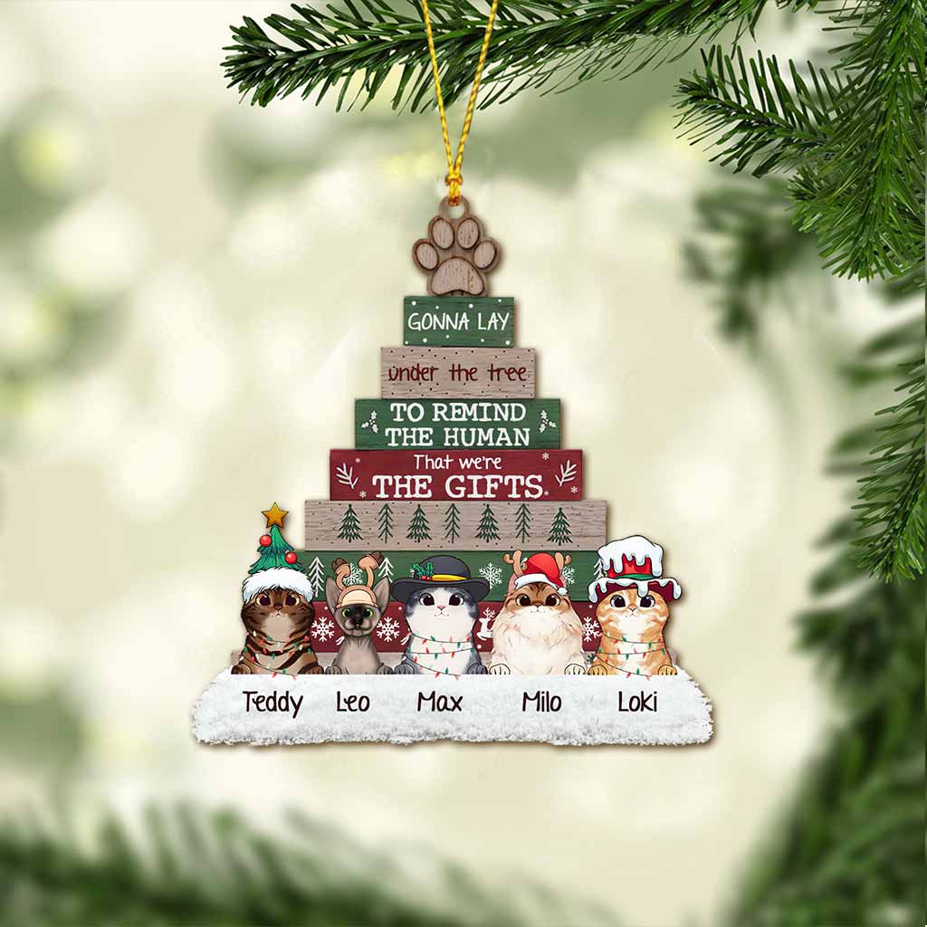 Gonna Lay Under The Tree - Personalized Christmas Cat Ornament
