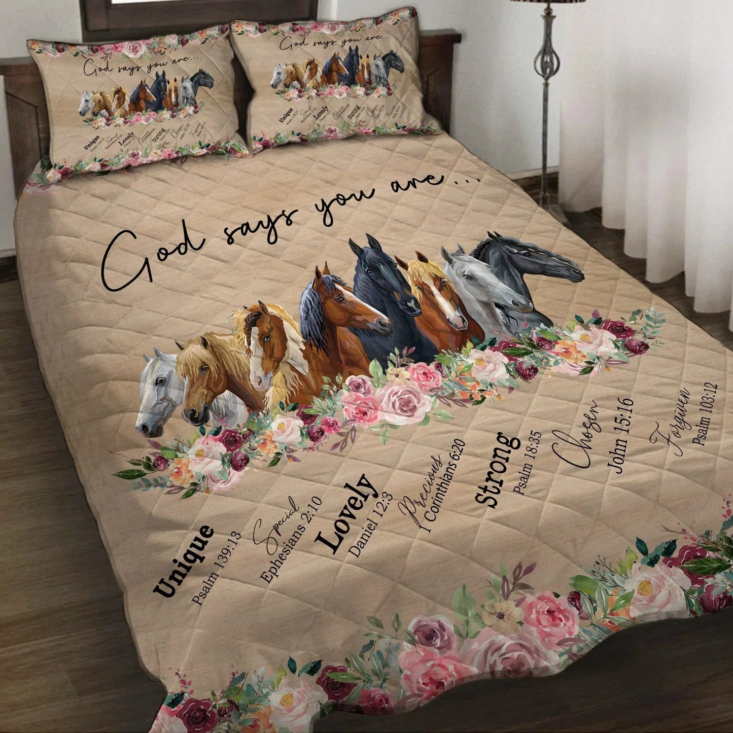 God Says You Are Horse Quilt Set