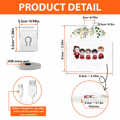 Grandkids Are The Greatest Christmas Gift - Personalized Grandma Round Led Acrylic Ornament