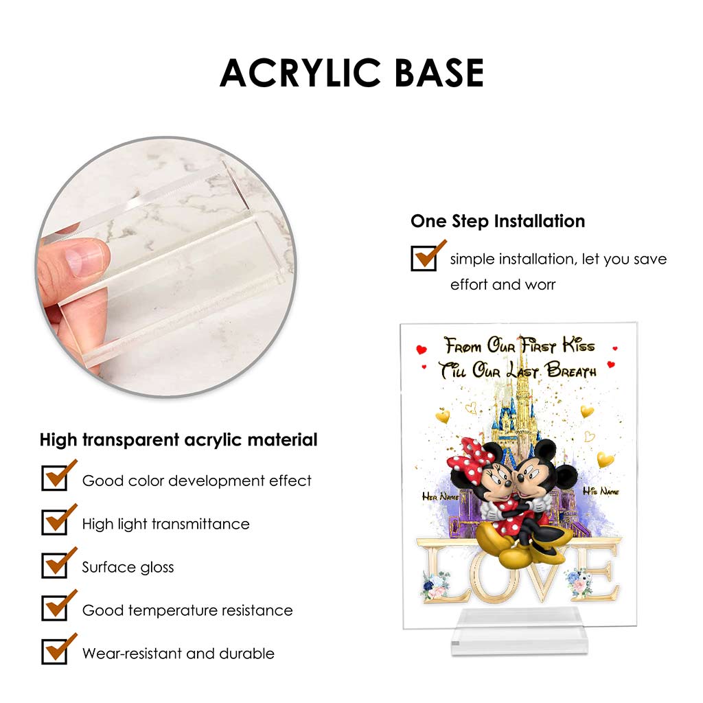 From Our First Kiss Till Our Last Breath - Personalized Mouse Transparent Acrylic Plaque