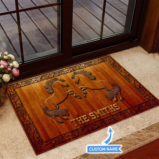 Love Horses Personalized Horse Doormat 0523