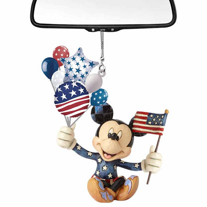All Out For Uncle Sam - Independence Day Mouse Car Ornament (Printed On Both Sides)