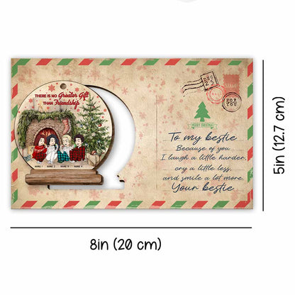 Besties Forever - Personalized Christmas Wooden Card Pop Out Ornament