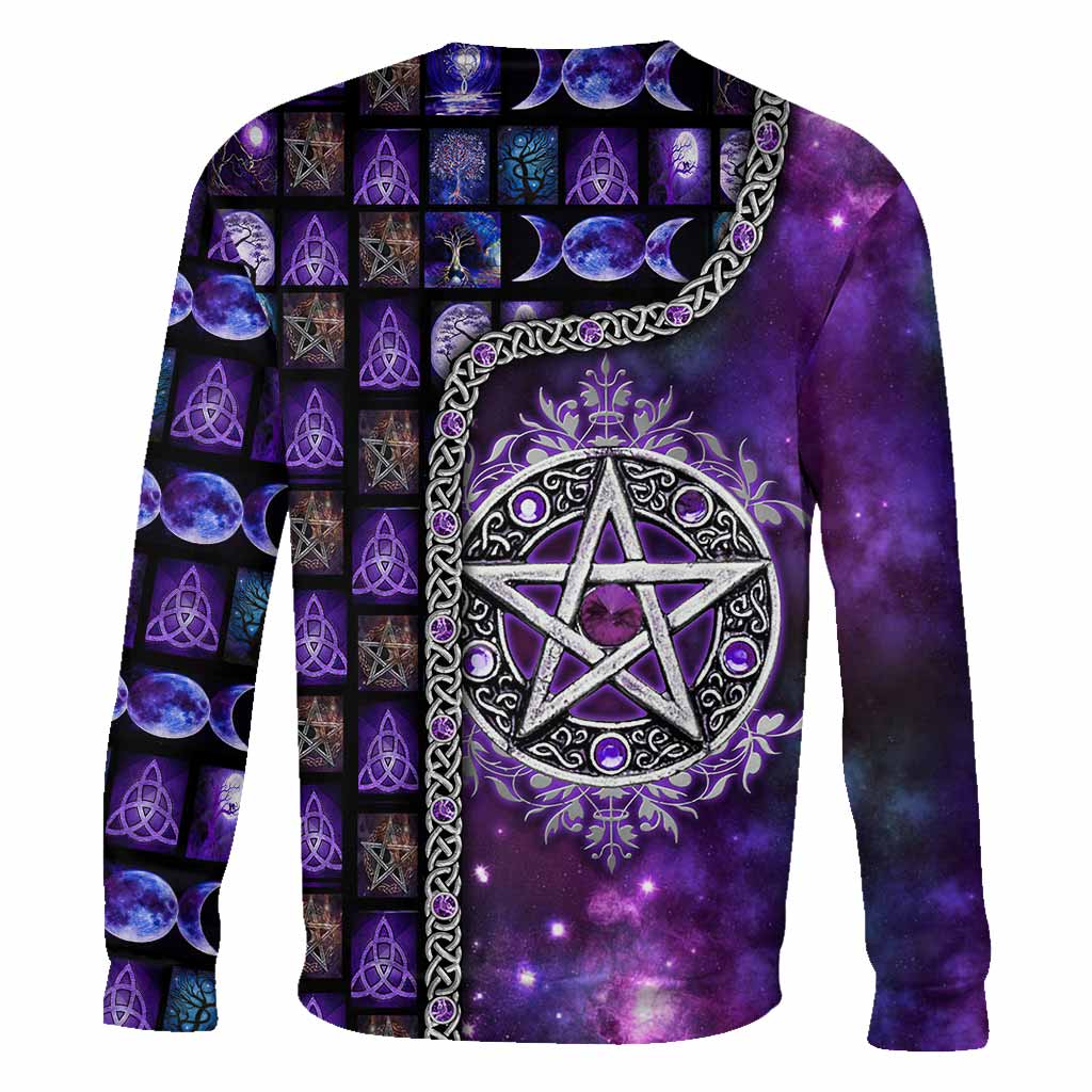 Witch Vibes Purple Pentagram All Over T-shirt and Hoodie